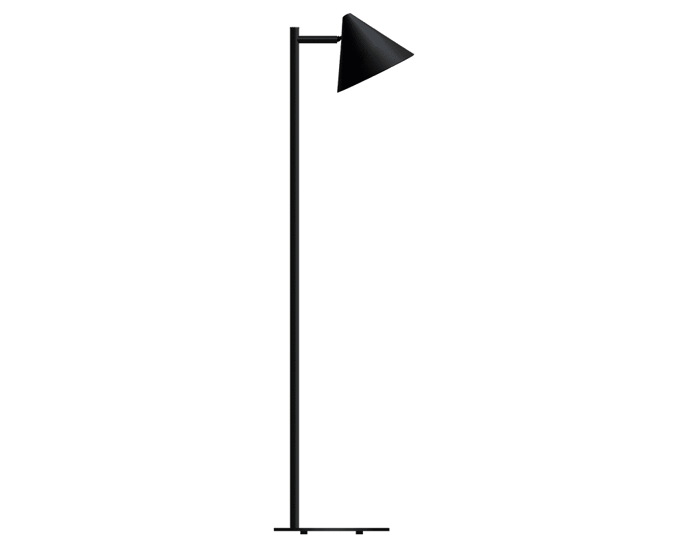 Imagen ampliada de Tratt Micro Negro lámpara de pie De Westal - La l&aacute;mpara de pie Funnel est&aacute; fabricada en acero inoxidable con recubrimiento de polvo negro.