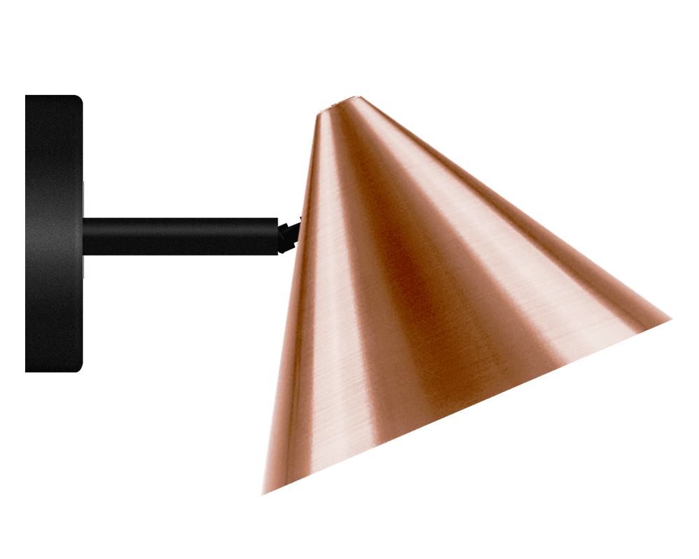 Tratt Micro IP20 cobre en bruto lámpara de pared De Westal - El paquete incluye un cable de 2 metros, un regulador de intensidad con funci&oacute;n de memoria y un adaptador de corriente.