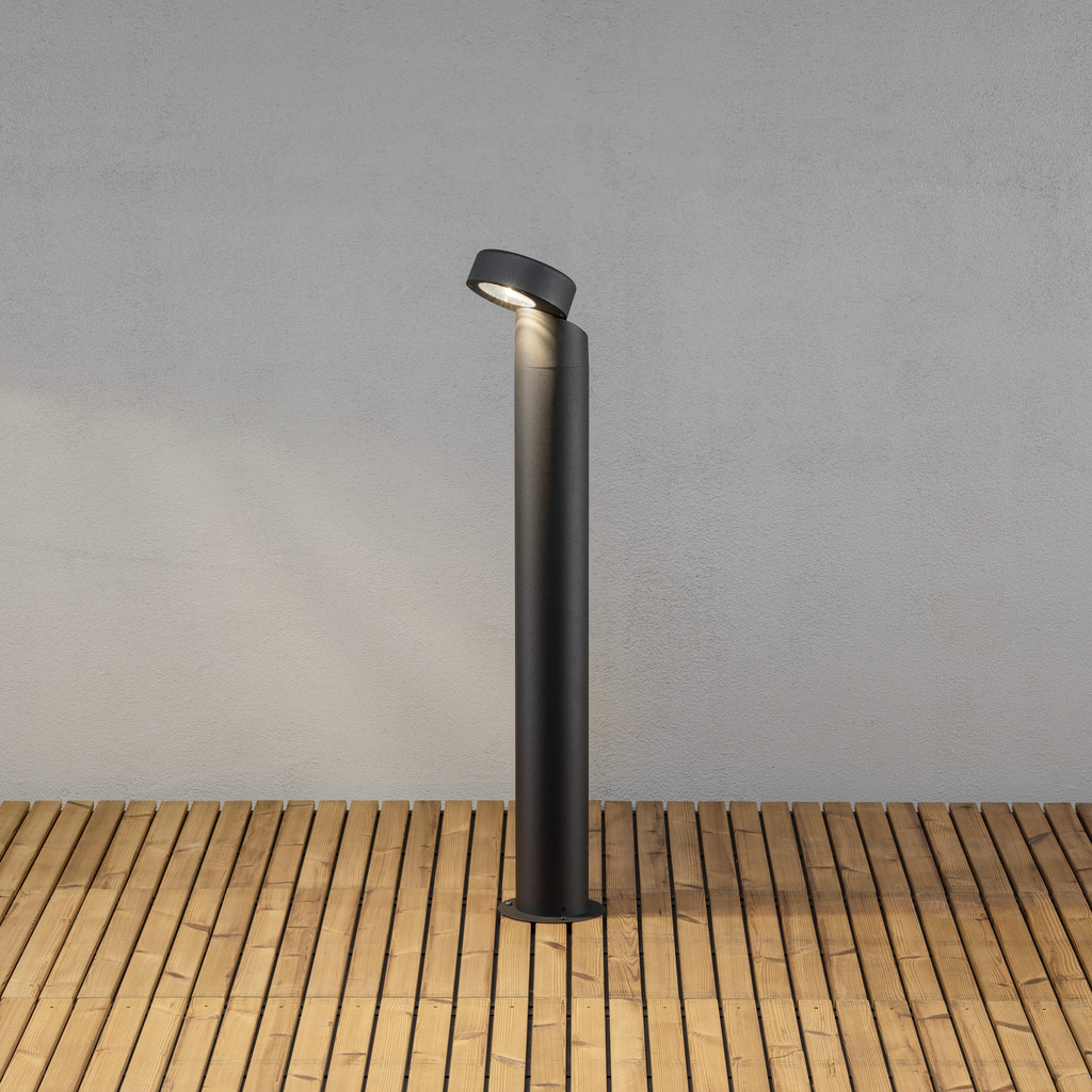 Vicenza 100cm Negro balizas De Konstsmide - Perfecto para iluminar áreas al aire libre como aceras, jardines o caminos de acceso con luz de bajo consumo.