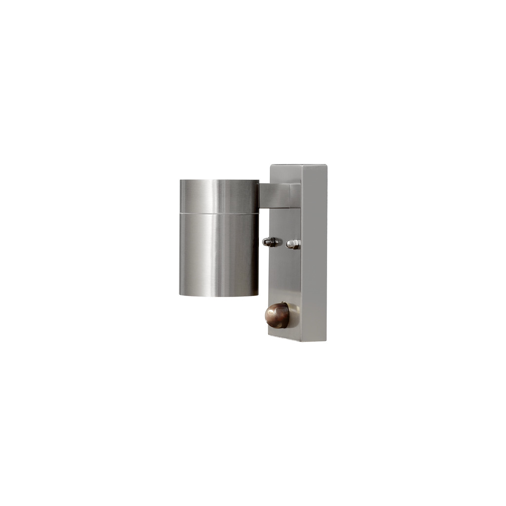 Modena Plata lámpara de exterior De Konstsmide - Asegure su hogar con esta elegante luz de fachada de acero inoxidable, equipada con un práctico detector de movimiento.