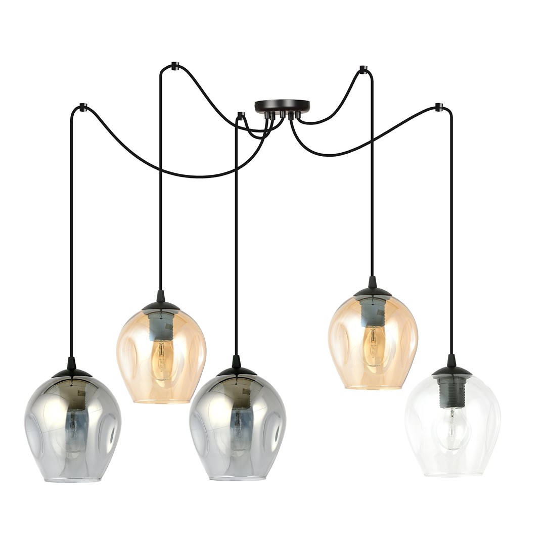 Level 70cm Multicolor Lámpas de techo De Emibig Lighting - Las pantallas de cristal confieren a la lámpara ligereza y elegancia, y su diseño generoso es original en su sencillez.