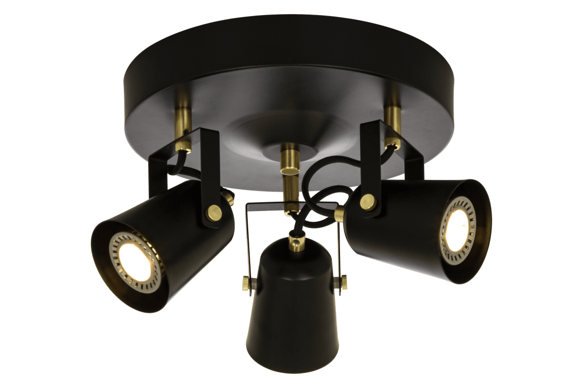 Metz 3 Negro foco de techo De Aneta Lighting - Foco de techo Metz fabricado en metal.