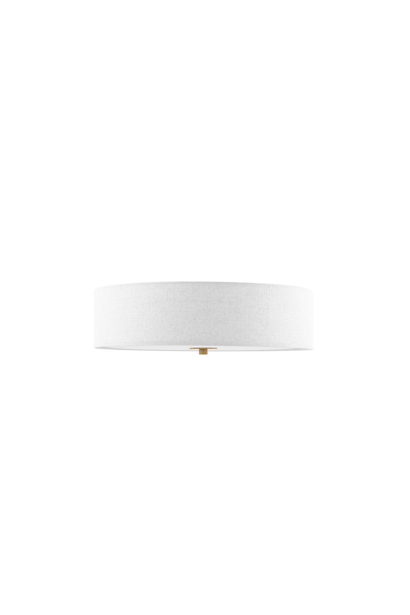 Noah Ø35 Blanco plafón De Globen Lighting - Un difusor de lino blanco a juego en la base suaviza la luz, creando un efecto agradable y difuso.