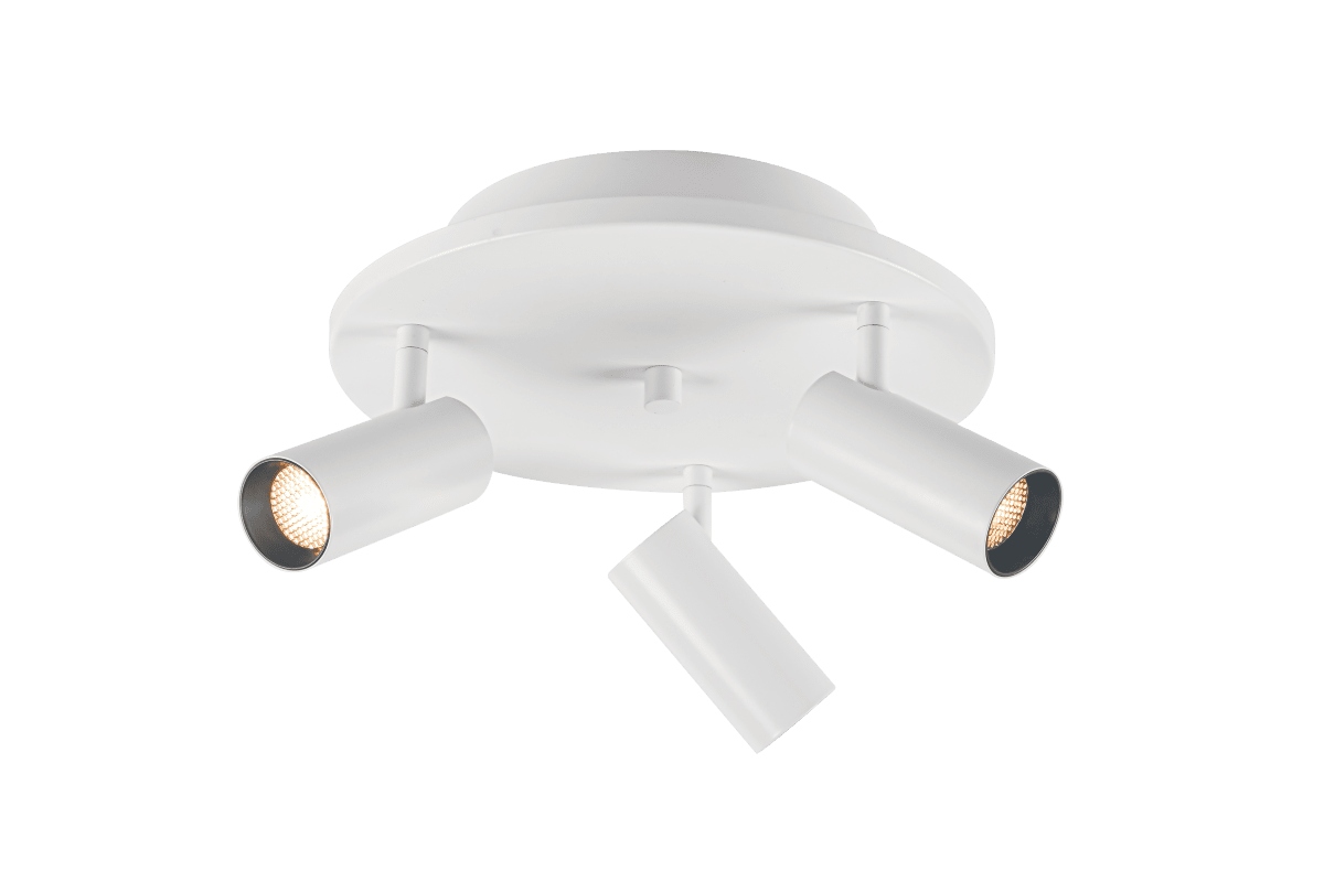 Concord 3 Blanco foco de techo De Aneta Lighting - Concord es un elegante y pr&aacute;ctico foco de techo antideslumbrante fabricado en metal lacado mate que se adapta perfectamente a la mayor&iacute;a de los hogares.