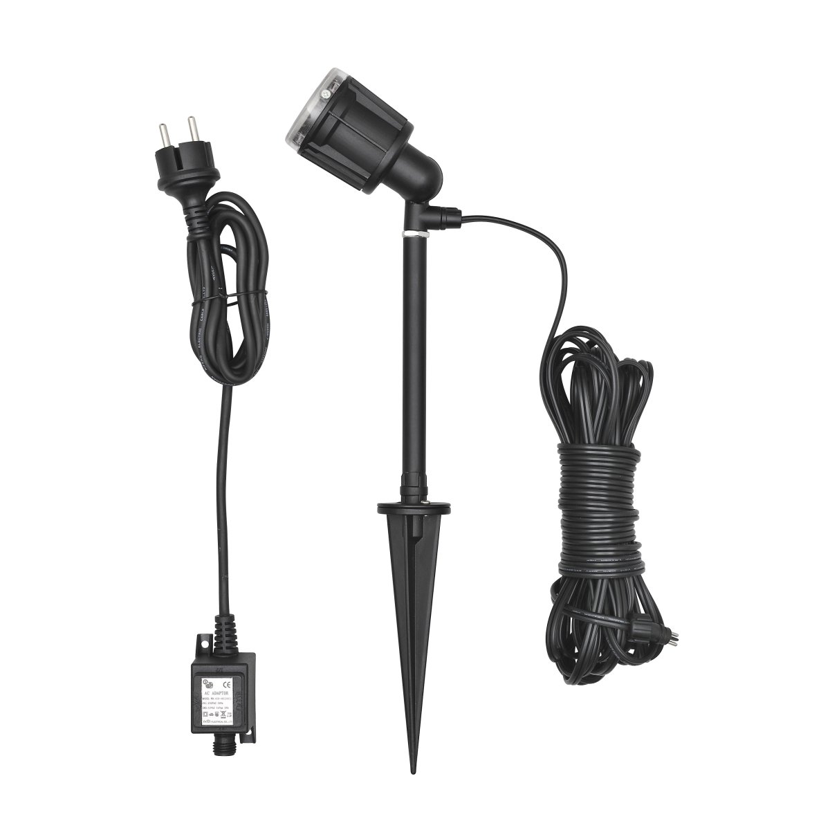 Amalfi Spotlight Negro De Konstsmide - El LED integrado de 1 W produce una luz blanca suave, ideal para una iluminaci&oacute;n exterior acogedora y decorativa.