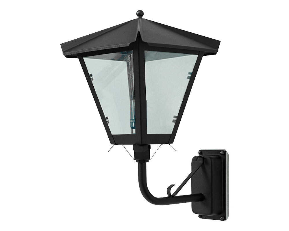 Gustav upp Negro lámpara de exterior De Westal - Elija entre una linterna orientada hacia arriba o hacia abajo con un acabado pintado y resistente a la oxidación o en cobre bellamente oxidado.