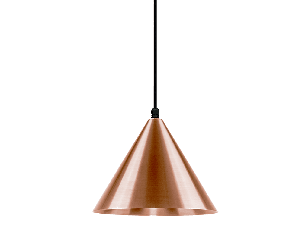 Tratt Ø25 IP44 cobre en bruto De Westal - Con su forma cl&aacute;sica y su exclusivo acabado en cobre, la l&aacute;mpara es a la vez una fuente de luz funcional y un elemento decorativo que desarrolla una hermosa p&aacute;tina con el tiempo.