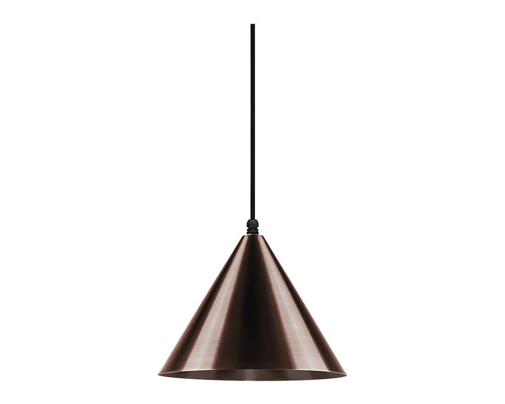 Tratt Ø25 IP44 Cobre oxidado oscuro De Westal - Gracias a su forma cl&aacute;sica y su exclusivo acabado en cobre, la l&aacute;mpara es a la vez una fuente de luz funcional y un elemento decorativo que desarrollar&aacute; una hermosa p&aacute;tina con el tiempo.