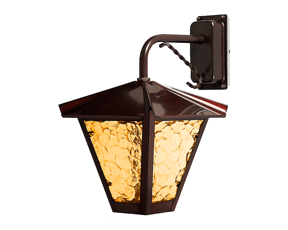 Gustav ned Cobre oxidado lámpara de exterior De Westal - Elija entre una linterna orientada hacia arriba o hacia abajo con un acabado pintado y resistente a la oxidaci&oacute;n o en cobre bellamente oxidado.