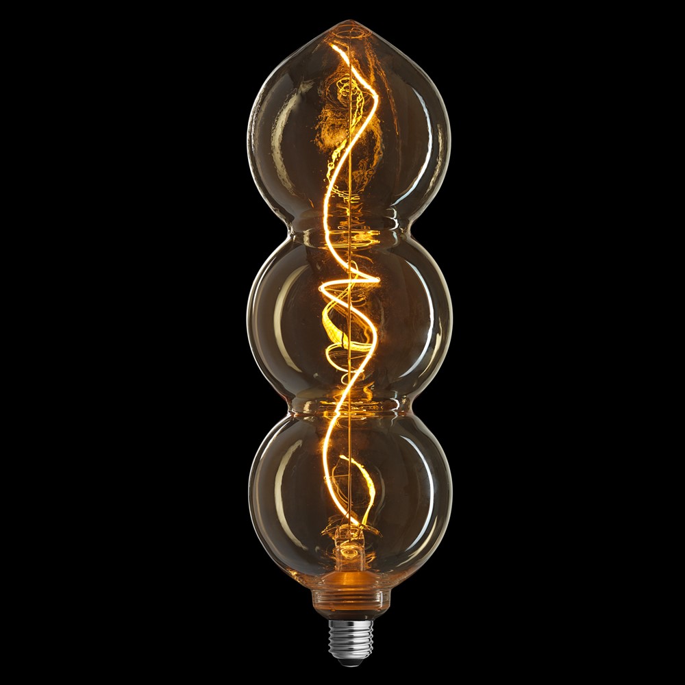 E27 4W 1800K Regulable en 3 niveles Naranja De Unison - La fuente de luz TRIPLE dorada E27 con efecto de 4 W y una luz c&aacute;lida y suave a 1800 K ofrece un dise&ntilde;o &uacute;nico y una iluminaci&oacute;n atmosf&eacute;rica.