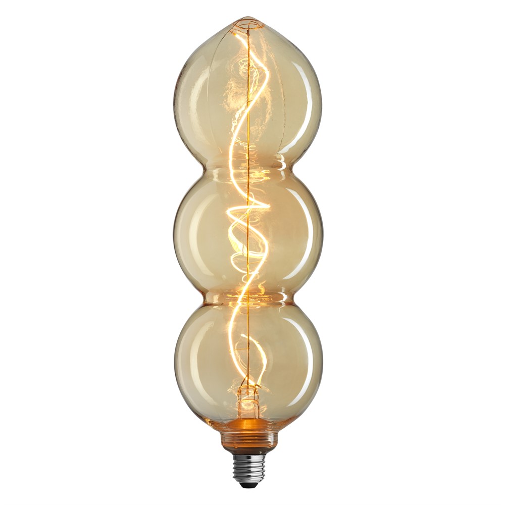 E27 4W 1800K Regulable en 3 niveles Naranja De Unison - La fuente de luz TRIPLE dorada E27 con efecto de 4 W y una luz c&aacute;lida y suave a 1800 K ofrece un dise&ntilde;o &uacute;nico y una iluminaci&oacute;n atmosf&eacute;rica.