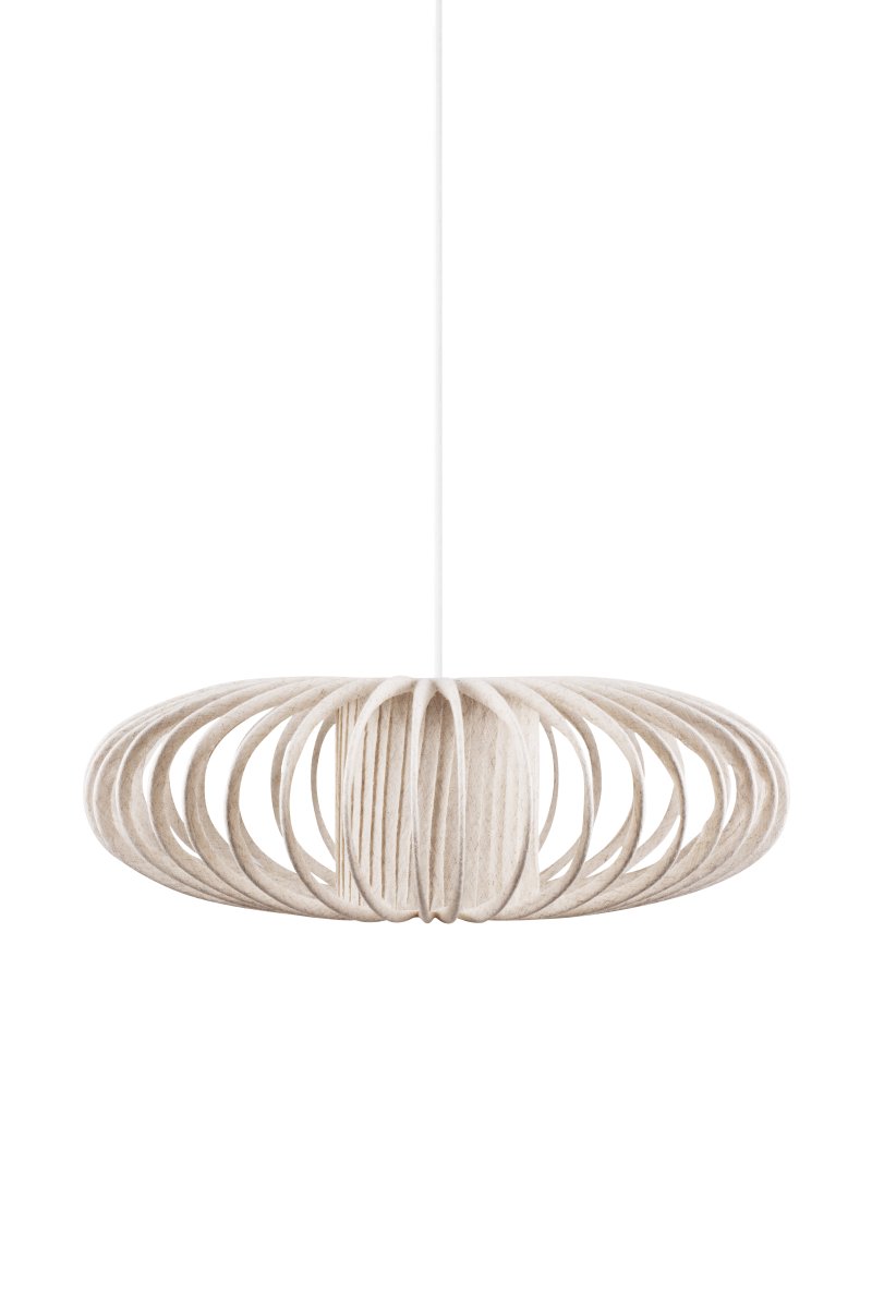 Selma Pantalla S/Colgante Ø60 Beige Lámpas de techo De Globen Lighting - La pantalla Selma est&aacute; hecha a mano y consta de una estructura de metal lacado en blanco recubierta de lino.