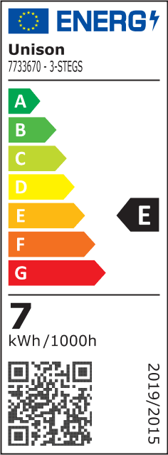 E27 7W 2700K Regulable en 3 niveles Blanco De Unison - La l&aacute;mpara tiene una potencia de 7W y una temperatura de color de 2700K, lo que proporciona una luz c&aacute;lida y suave.