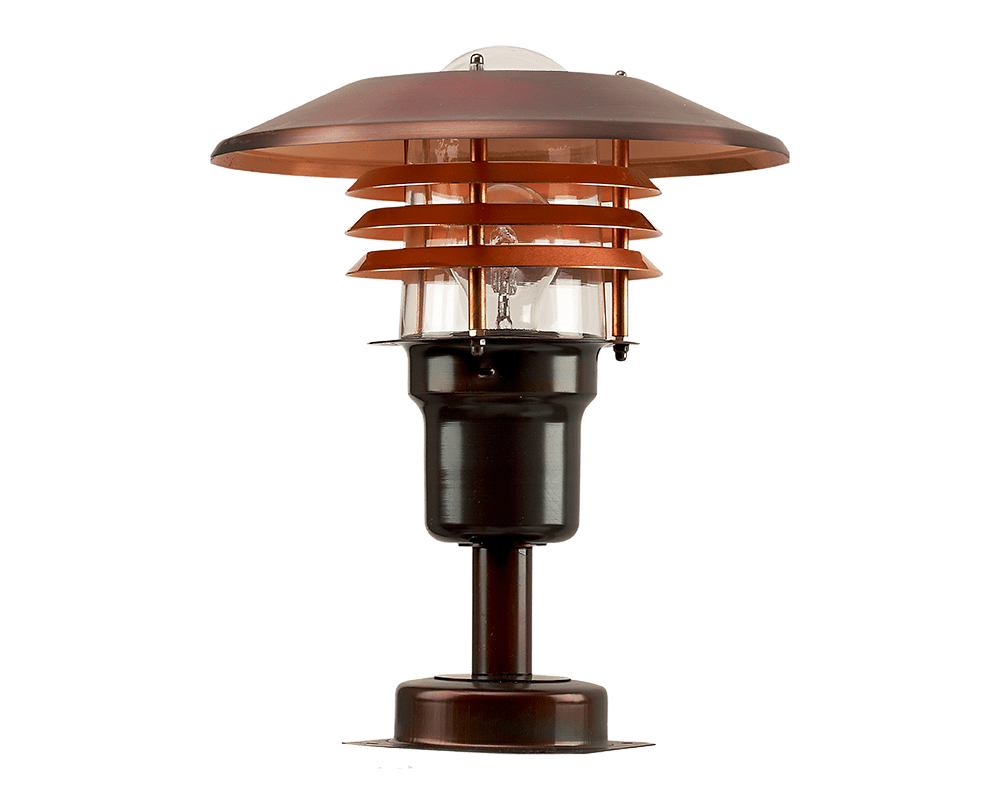Tellus 33cm Cobre crudo De Westal - Está fabricada en cobre natural, que desarrolla una hermosa pátina con el tiempo, y cuenta con una pantalla de cristal transparente que proporciona una luz agradable.