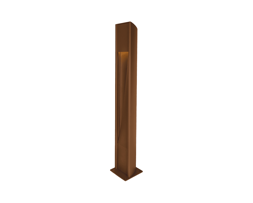 Trius 100cm Marrón oxidado balizas De Westal - Como accesorios se incluyen marcadores para encastrar en hormigón así como un adaptador de cimentación para instalación en cimentaciones de 108mm.
