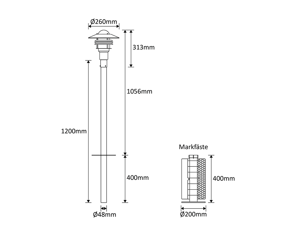 Tellus 145cm Blanco balizas De Westal - Tellus es una serie de luminarias que, según el diseño, confieren a la villa, al edificio de apartamentos o a la casa de vacaciones un carácter diferente.