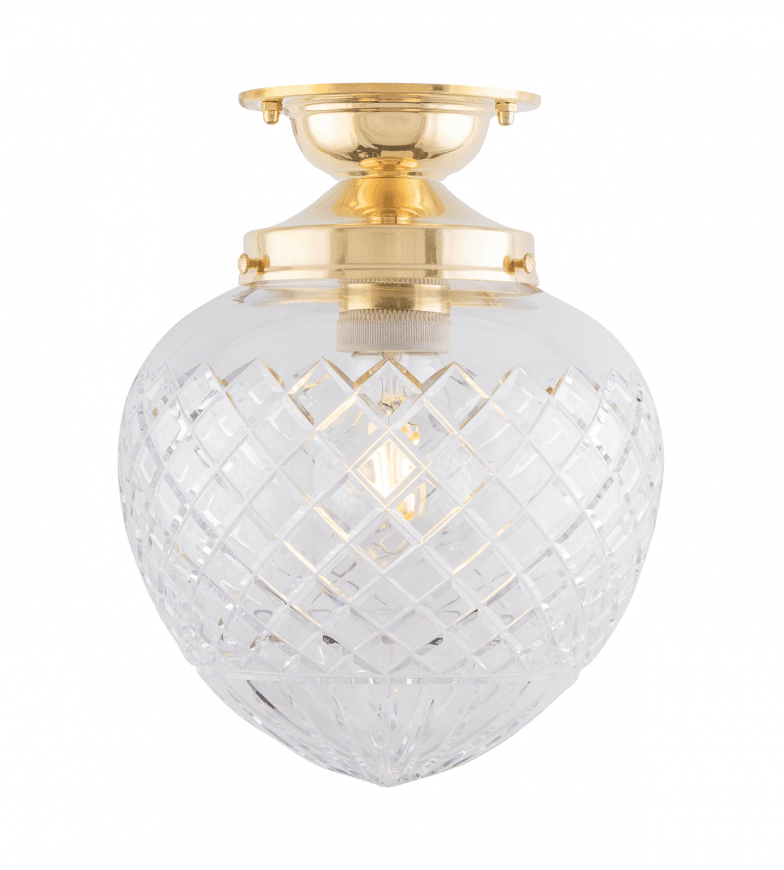 Lundkvist 100 IP24 Latón De Karlskrona lampfabrik - &Ouml;nskar man g&aring; in med kuloledning fr&aring;n sidan av armaturen kompletteras med en distansplatta.