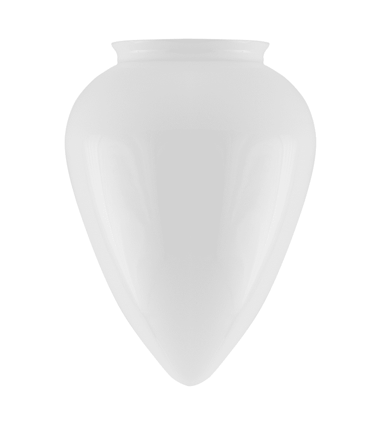 Teardrop Glass Shade 80/120 Blanco De Karlskrona lampfabrik - Las c&uacute;pulas blancas cerradas reci&eacute;n comenzaron a usarse en la d&eacute;cada de 1920; antes de eso, se usaba vidrio transparente esmerilado o esmerilado, que no estaba destinado a amortiguar la luz de la l&aacute;mpara incandescente en la misma medida.