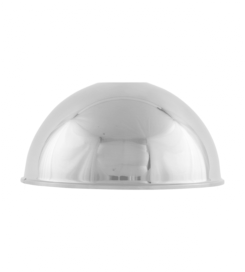 Brass Shade 180 Níquel De Karlskrona lampfabrik - Pantalla metálica realizada en latón torneado a presión con orificio de 42 mm en el centro, adecuada para lámparas con aro incorporado.