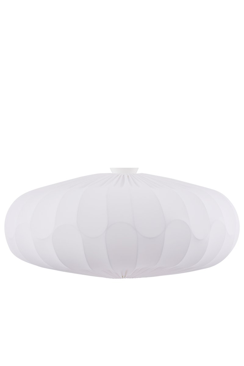 Bladverk Ø70 Blanco plafón De Globen Lighting - Fabricada en tela de algod&oacute;n el&aacute;stico, Bladverk emite una luz c&aacute;lida y acogedora que realza el ambiente de cualquier estancia.