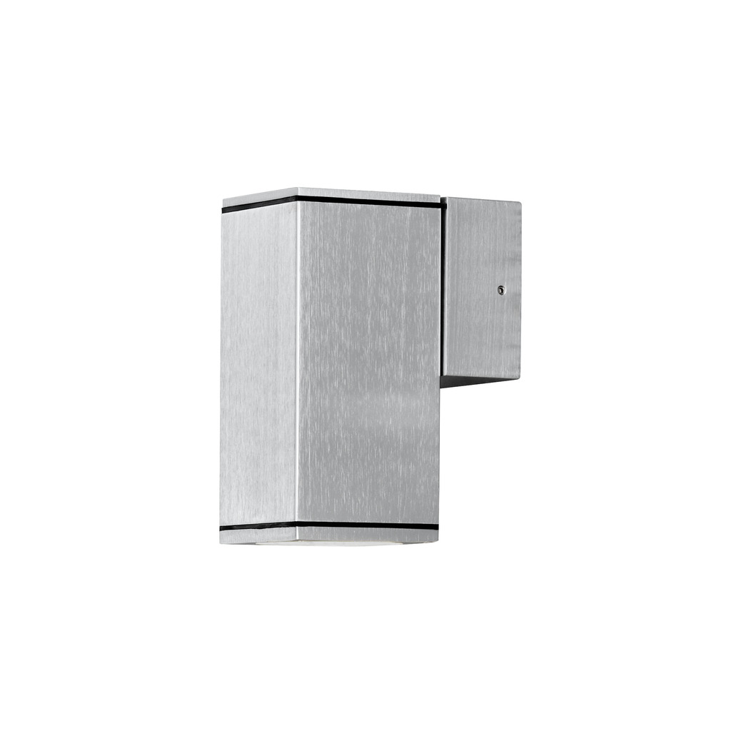 Monza Plata lámpara de exterior De Konstsmide - Con su diseño en forma de cubo y su luz directa, es ideal para crear una atmósfera sofisticada en zonas de entrada y zonas de paso.