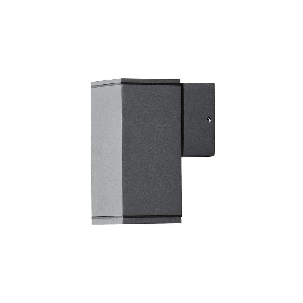 Monza Gris oscuro lámpara de exterior De Konstsmide - Con su diseño en forma de cubo y su luz directa, es ideal para crear una atmósfera sofisticada en zonas de entrada y zonas de paso.