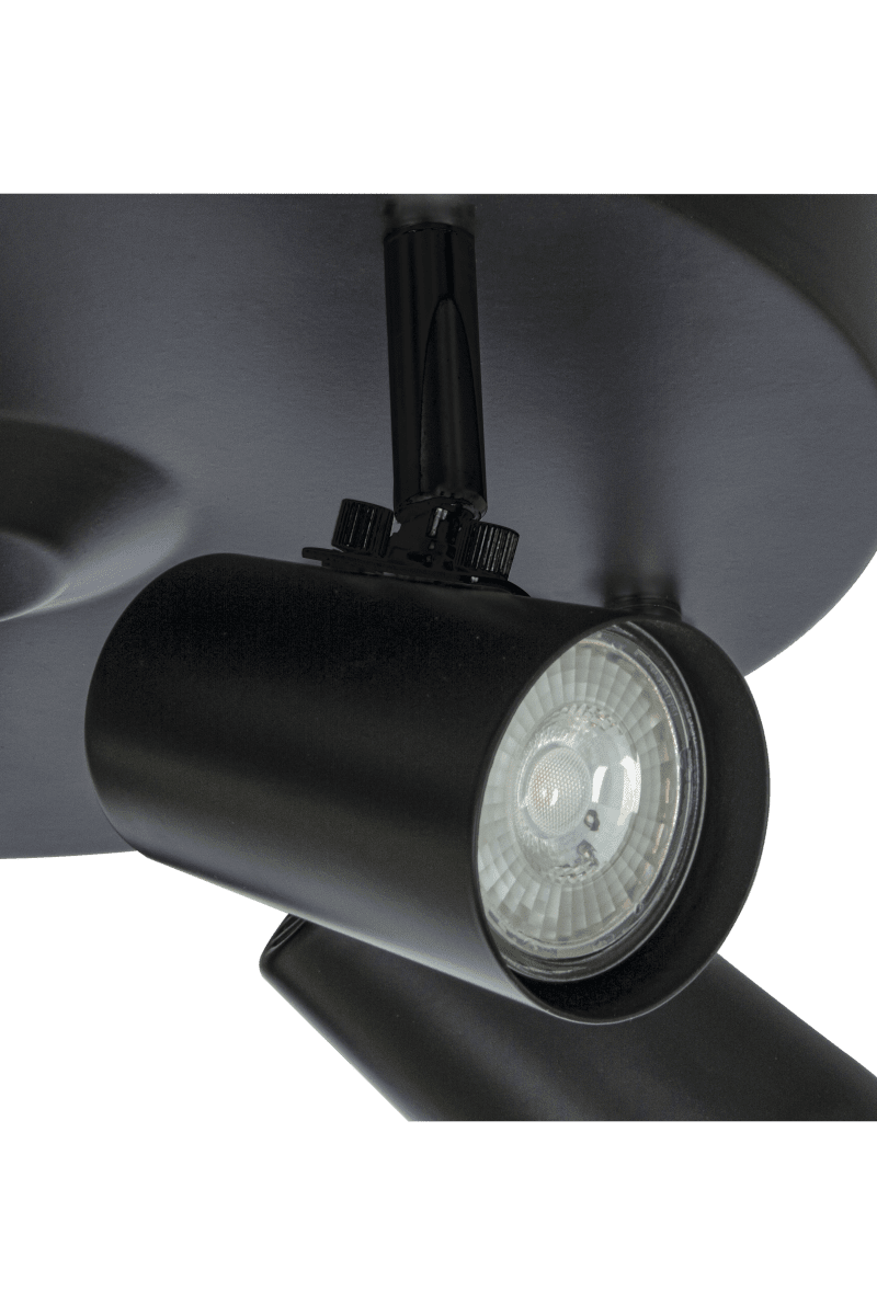 Pilot 5 Negro foco de techo De Aneta Lighting - El foco de techo redondo Pilot, fabricado en metal lacado en negro con detalles cromados, tiene un diseño elegante que se adapta a la mayoría de hogares y estilos de interior.