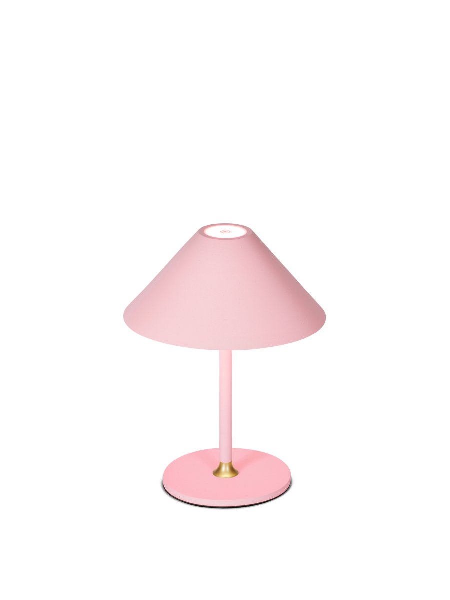 Hygge 20cm Rosa portátil De Halo Design - Tiene una clasificaci&oacute;n IP54, por lo que es adecuado para uso en interiores y exteriores (aunque debe almacenarse y cargarse en interiores).