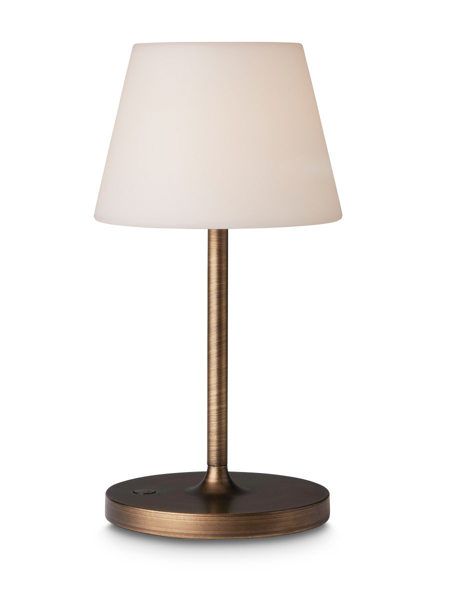New Northern 30cm Latón antiguo portátil De Halo Design - Con su elegante dise&ntilde;o y funci&oacute;n t&aacute;ctil en la base, puedes encender y apagar la luz f&aacute;cilmente y atenuarla para crear la atm&oacute;sfera adecuada.