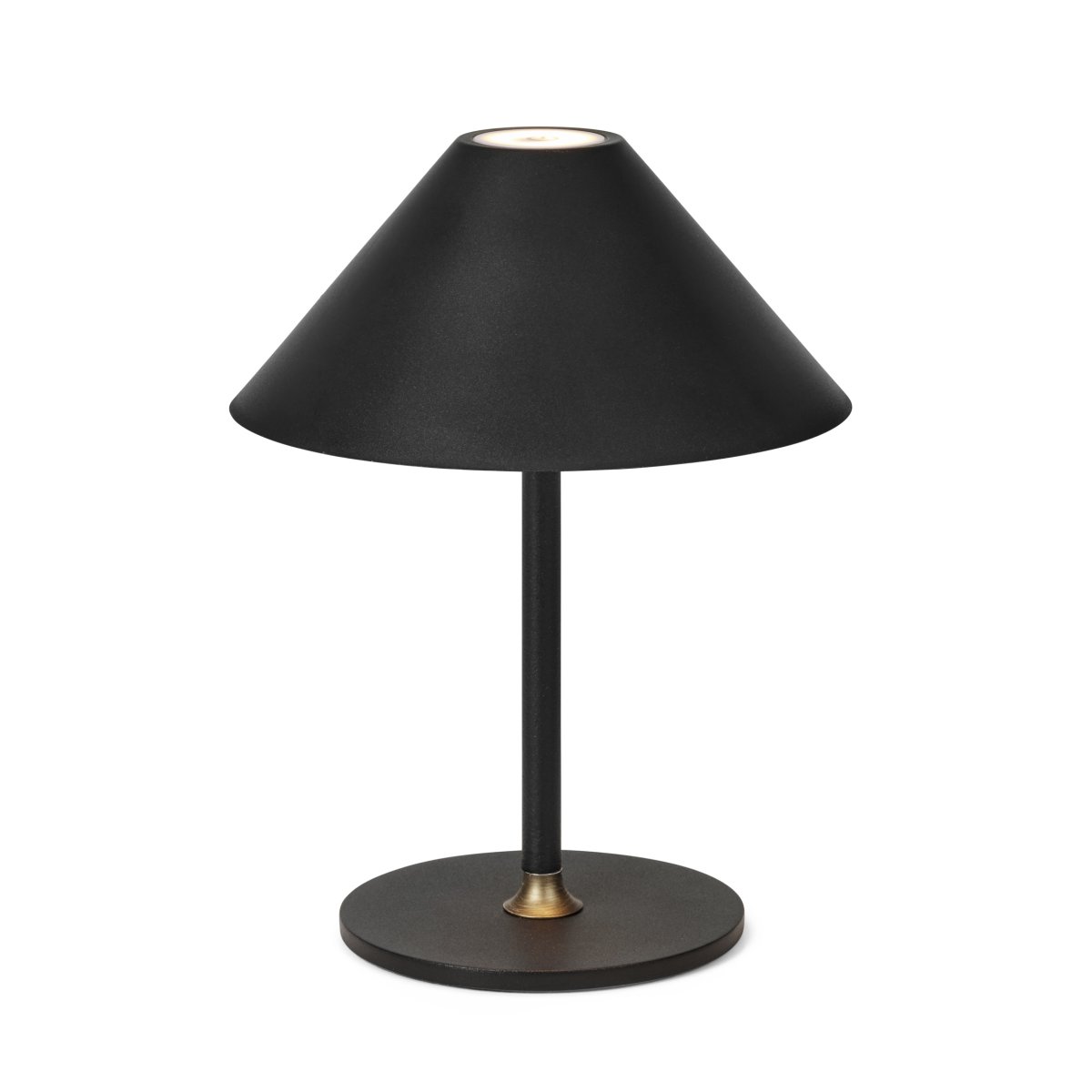 Hygge 25cm Negro portátil De Halo Design - Tiene una clasificación IP54, por lo que es adecuado para uso en interiores y exteriores (aunque debe almacenarse y cargarse en interiores).