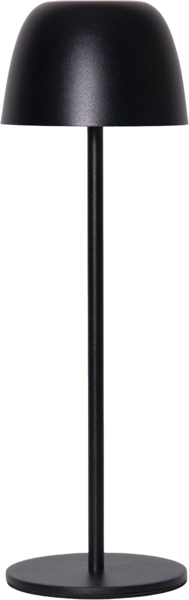 Ronda 35cm Negro portátil De Star Trading - Elegante lámpara de mesa recargable con función de atenuación, que se ajusta manteniendo un dedo en la parte superior.