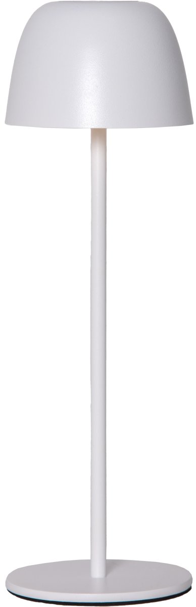 Ronda 35cm Blanco portátil De Star Trading - Elegante lámpara de mesa recargable con función de atenuación, que se ajusta manteniendo un dedo en la parte superior.