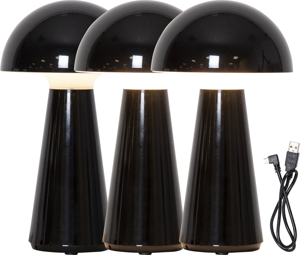Mushroom 28cm Negro portátil De Star Trading - 5 horas al 100%, la carga completa de la lámpara (en interiores) tarda entre 5 y 6 horas.