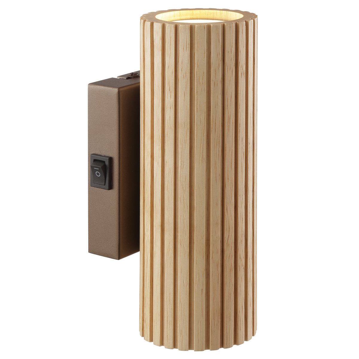 Lakewood 20cm Marrón lámpara de pared De Brilliant - La lámpara de pared Lakewood combina metal marrón con un cable ligero y acanalado, creando un aspecto cálido y natural.