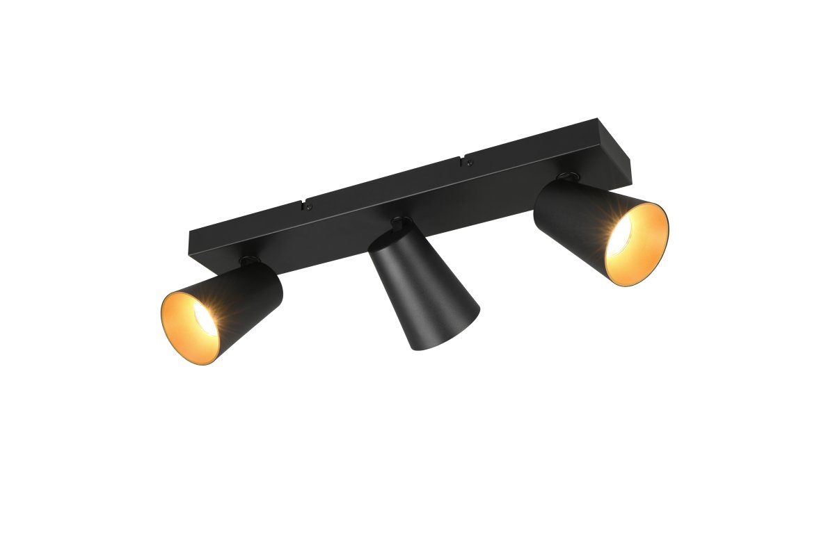 Sharp 3 Negro foco de techo De Trio Lighting - 
