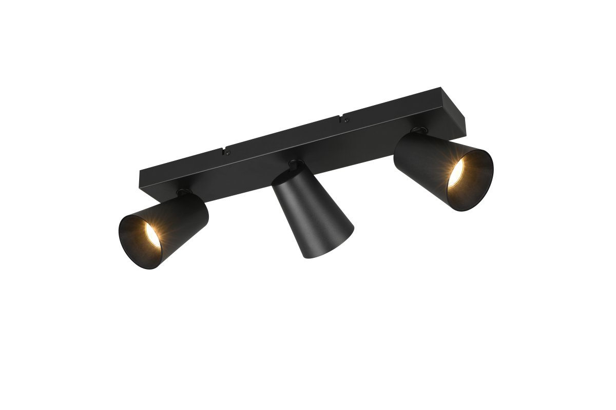 Sharp 3 Negro foco de techo De Trio Lighting - 