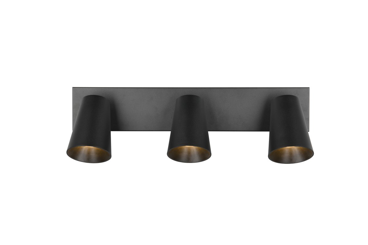 Sharp 3 Negro foco de techo De Trio Lighting - 