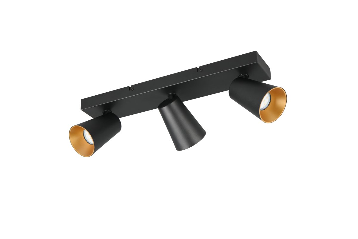 Sharp 3 Negro foco de techo De Trio Lighting - 