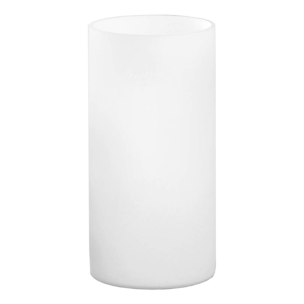Geo 20cm Blanco lámpara de mesa De Eglo - Esta lámpara de mesa cilíndrica hecha de vidrio blanco esmerilado proporciona una luz suave y uniforme, perfecta para un ambiente relajante en casa.