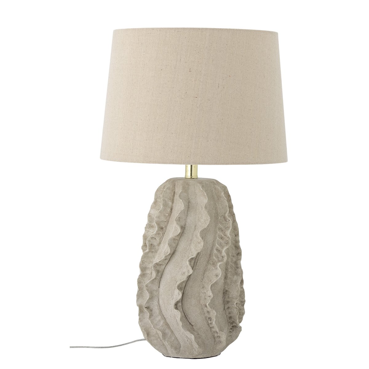 Natika 64cm Beige lámpara de mesa De Bloomingville - La sencilla pantalla de lino blanco armoniza a la perfecci&oacute;n con la forma escultural de la base y distribuye una luz agradable por toda la estancia.