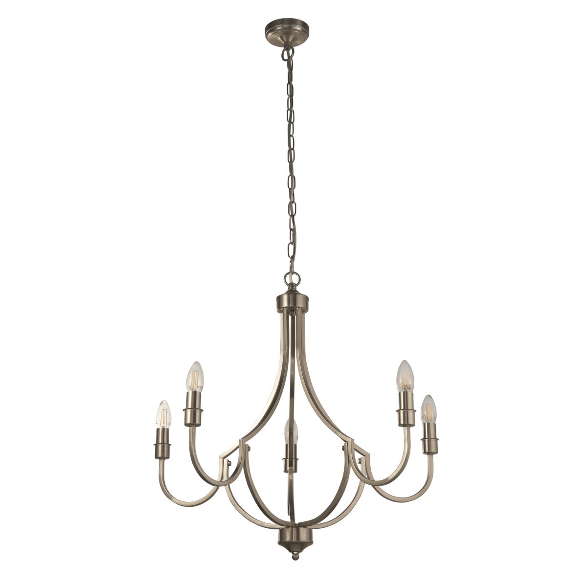 Lodge Ø65 Plata Lámpas de techo De Searchlight - Lodge es una elegante lámpara colgante con una silueta elegante y un diseño abierto que permite que la iluminación que elijas sea el centro de atención.