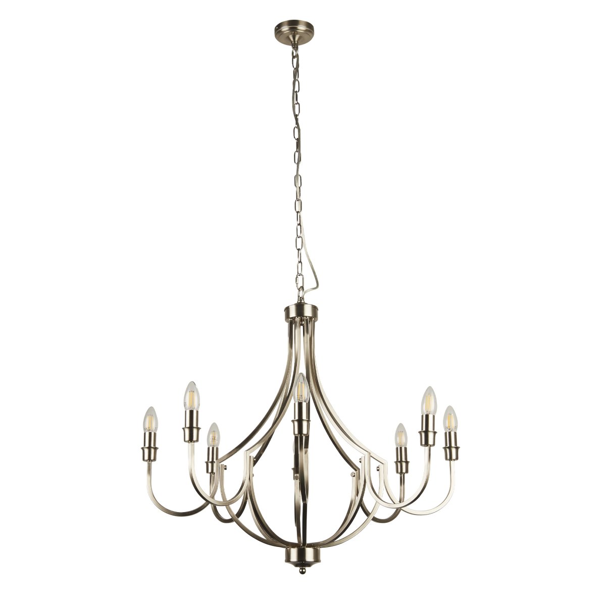Lodge Ø75 Plata Lámpas de techo De Searchlight - Lodge es una elegante lámpara colgante con una silueta elegante y un diseño abierto que permite que la iluminación que elijas sea el centro de atención.