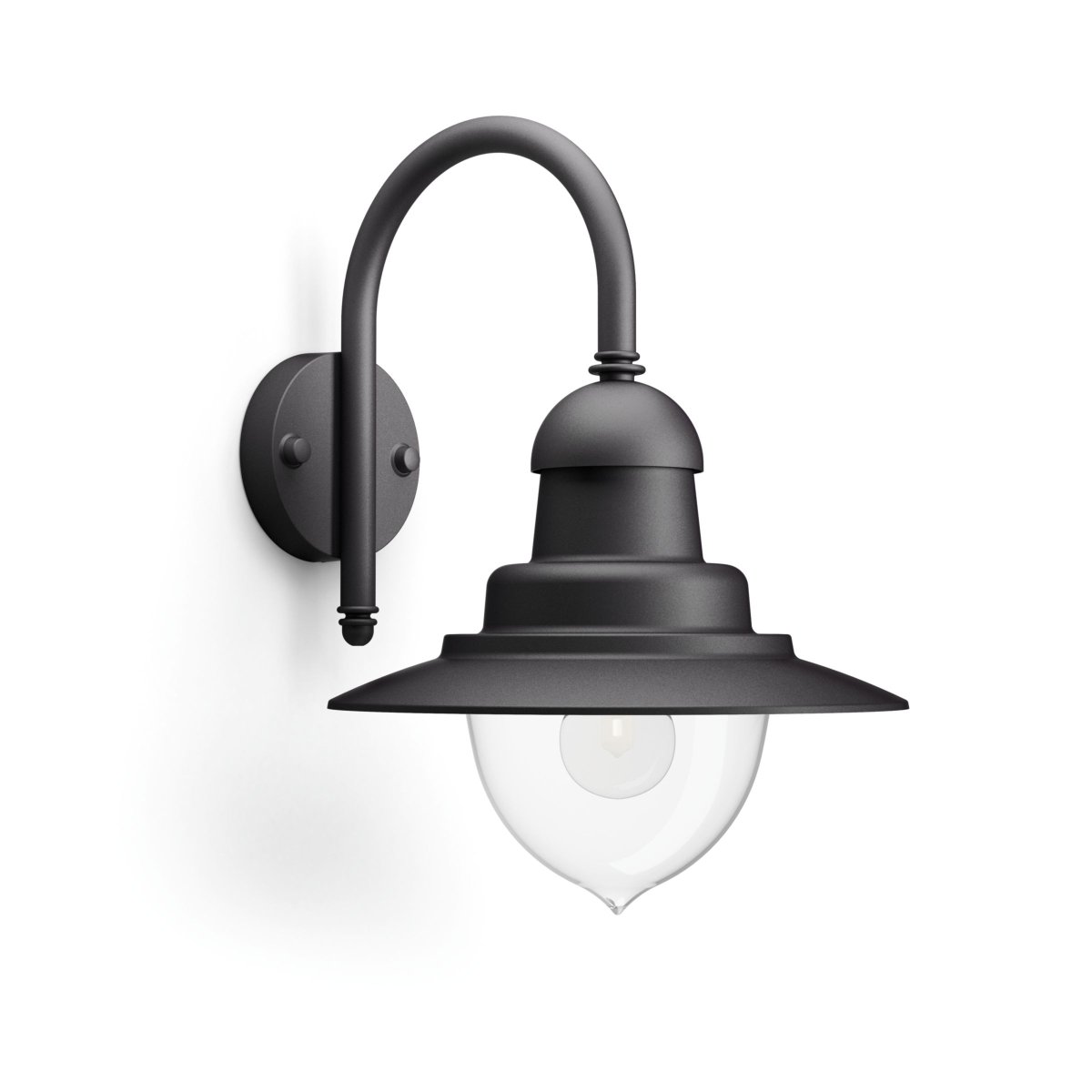 Raindrop Negro lámpara de exterior De Philips - Está hecho de aluminio de alta calidad y difunde una luz blanca cálida y de bajo consumo en su acogedor jardín o en su terraza.