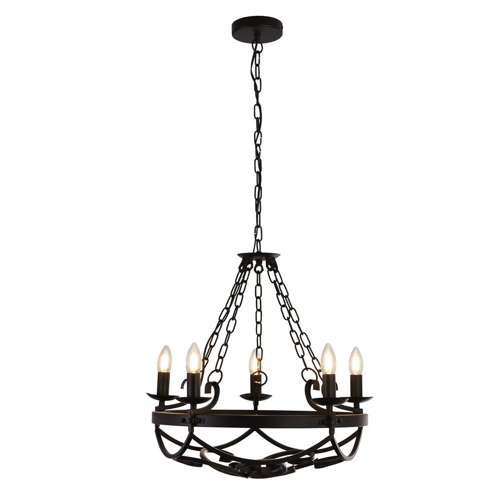 Cartwheel Ø54 Negro Lámpas de techo De Searchlight - Gracias a su ajuste de altura, encaja a la perfección sobre una mesa de comedor o en la sala de estar, donde proyecta una luz cálida y acogedora.