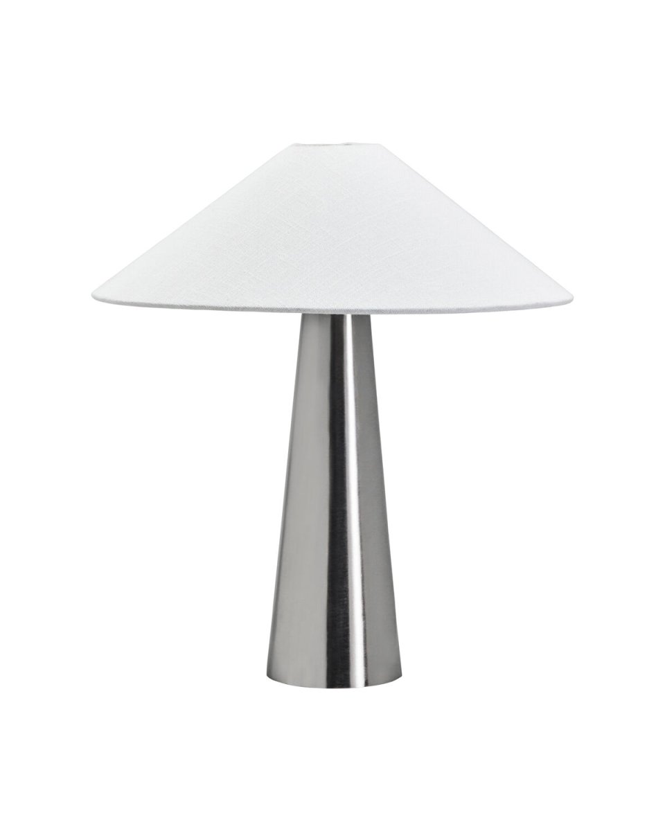 Soffi 48cm Plata lámpara de mesa De House Doctor - La l&aacute;mpara de mesa Soffi destaca por su dise&ntilde;o moderno y elegante, con una sofisticada combinaci&oacute;n de metal y tela.