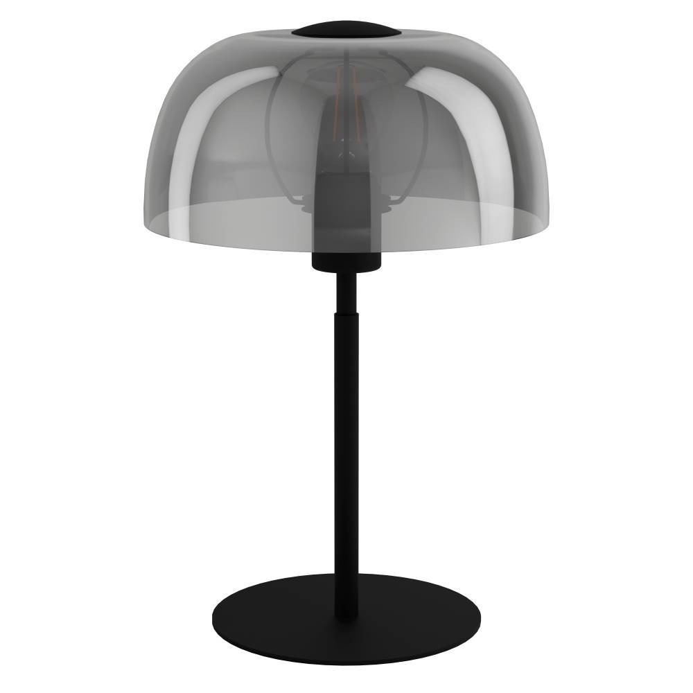 Solo 40cm Negro lámpara de mesa De Eglo - La pantalla transparente permite ver la fuente de luz y proporciona una iluminaci&oacute;n atmosf&eacute;rica perfecta tanto para salas de estar como para dormitorios.