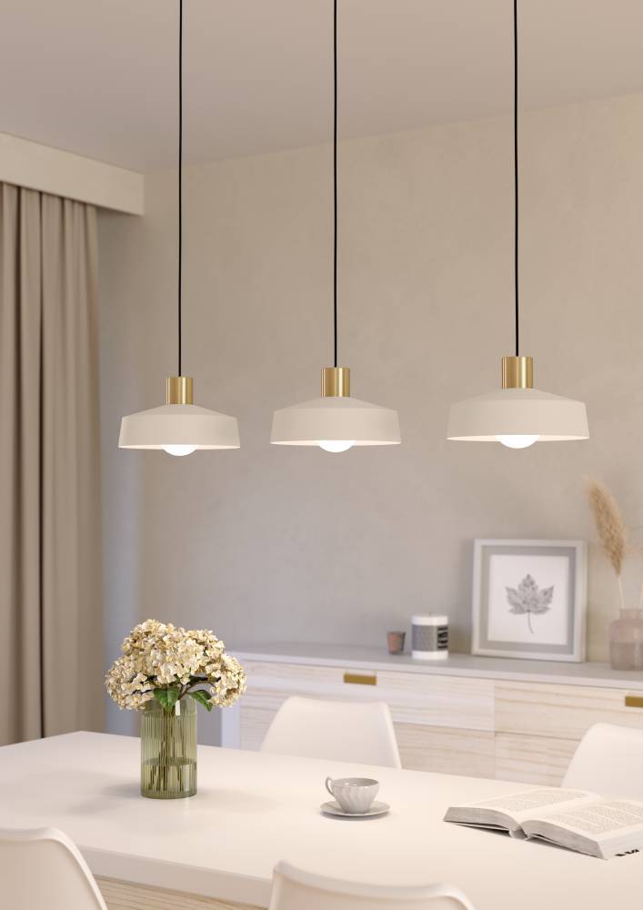 Valdiola 93cm Beige Lámpas de techo De Eglo - Gracias a su diseño simple y colores cálidos, la lámpara se adapta a diferentes estilos de interior y al mismo tiempo le da a la habitación un toque noble.