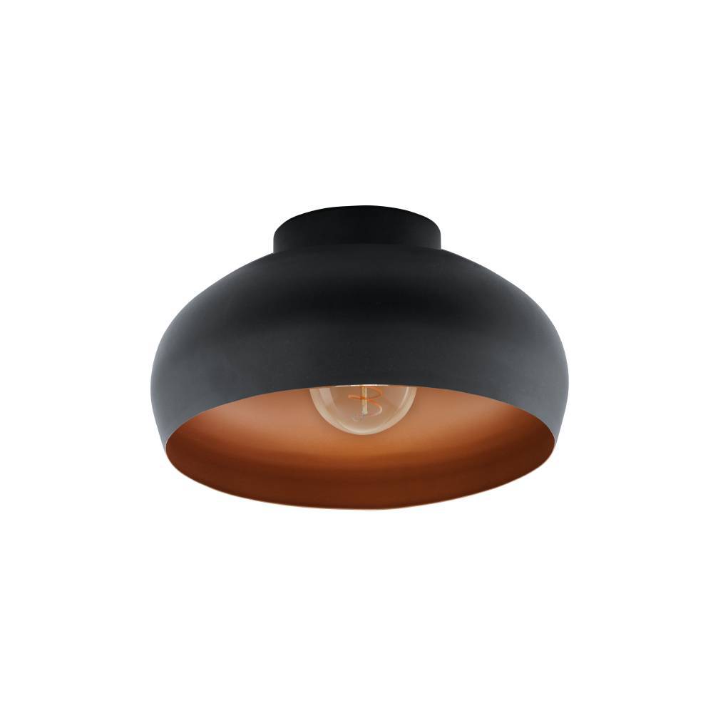 Mogano Ø28 Negro plafón De Eglo - El diseño minimalista hace que la lámpara se adapte fácilmente a diferentes estilos de interior y es una excelente opción para quienes buscan una solución de iluminación sutil pero elegante.