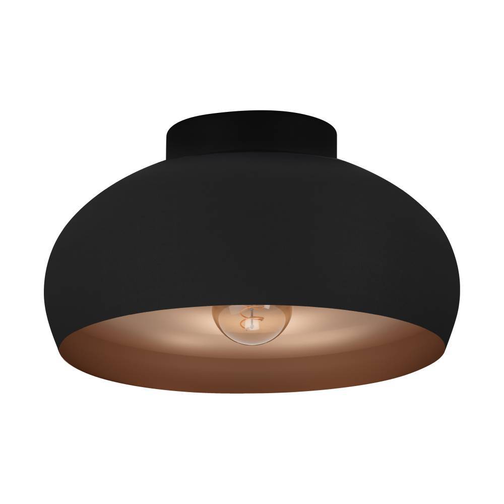 Mogano Ø28 Negro plafón De Eglo - El diseño minimalista hace que la lámpara se adapte fácilmente a diferentes estilos de interior y es una excelente opción para quienes buscan una solución de iluminación sutil pero elegante.