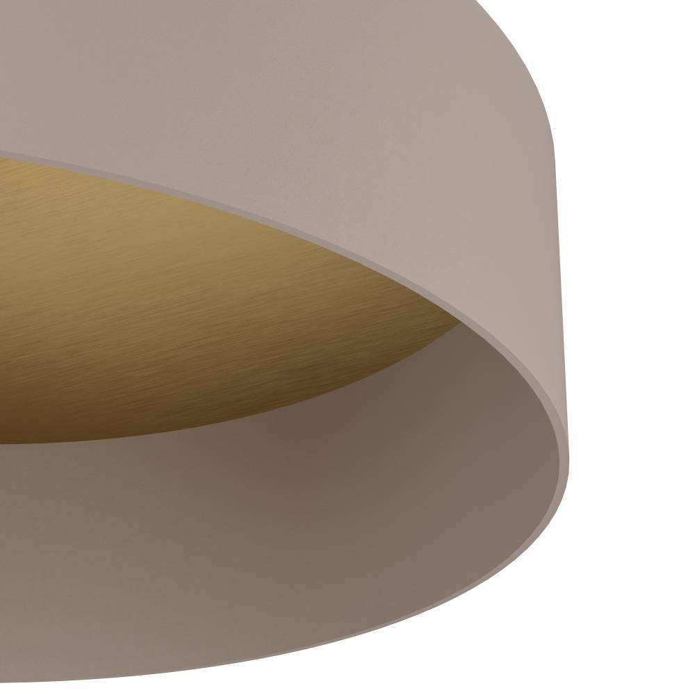 Duaia Ø42 Gris pardo plafón De Eglo - Impresi&oacute;n elegante y el interior de color dorado refleja la luz de una manera suave y c&aacute;lida.